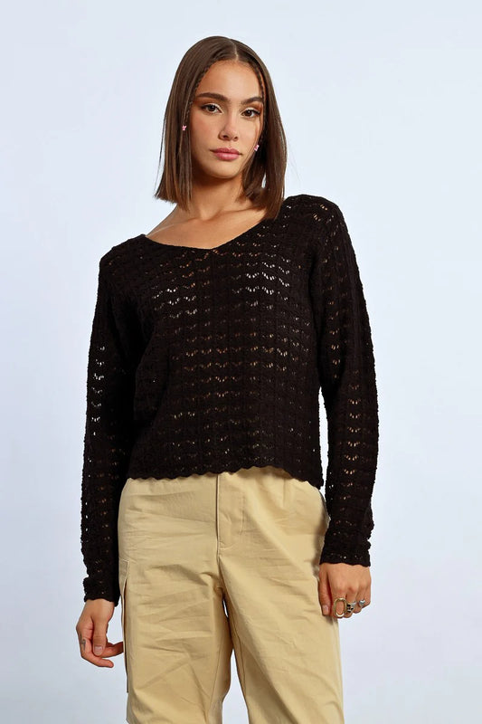 MYRA OPEN KNIT SWEATER