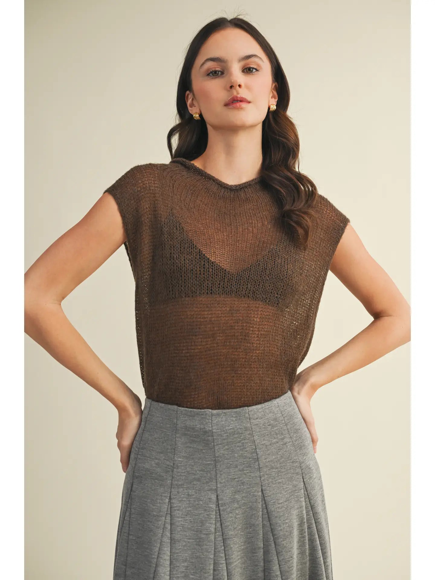 SHAWNA OPEN KNIT TOP