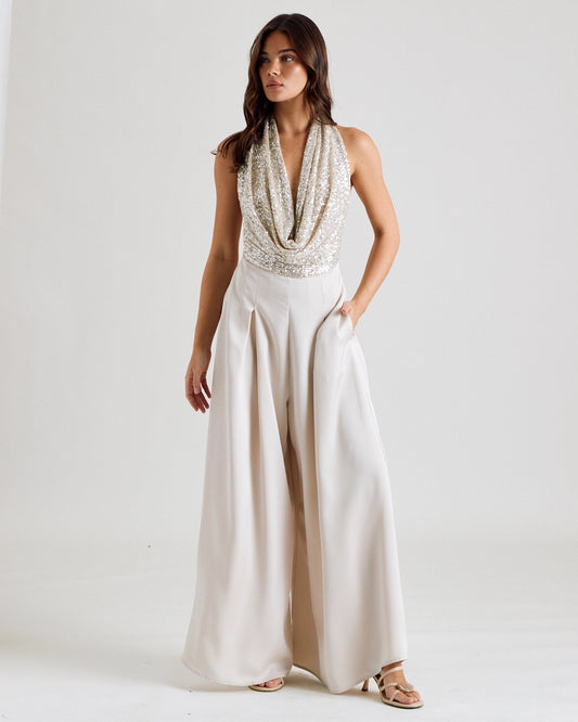 VALERIE SEQUINS BACKLESS JUMPSUIT