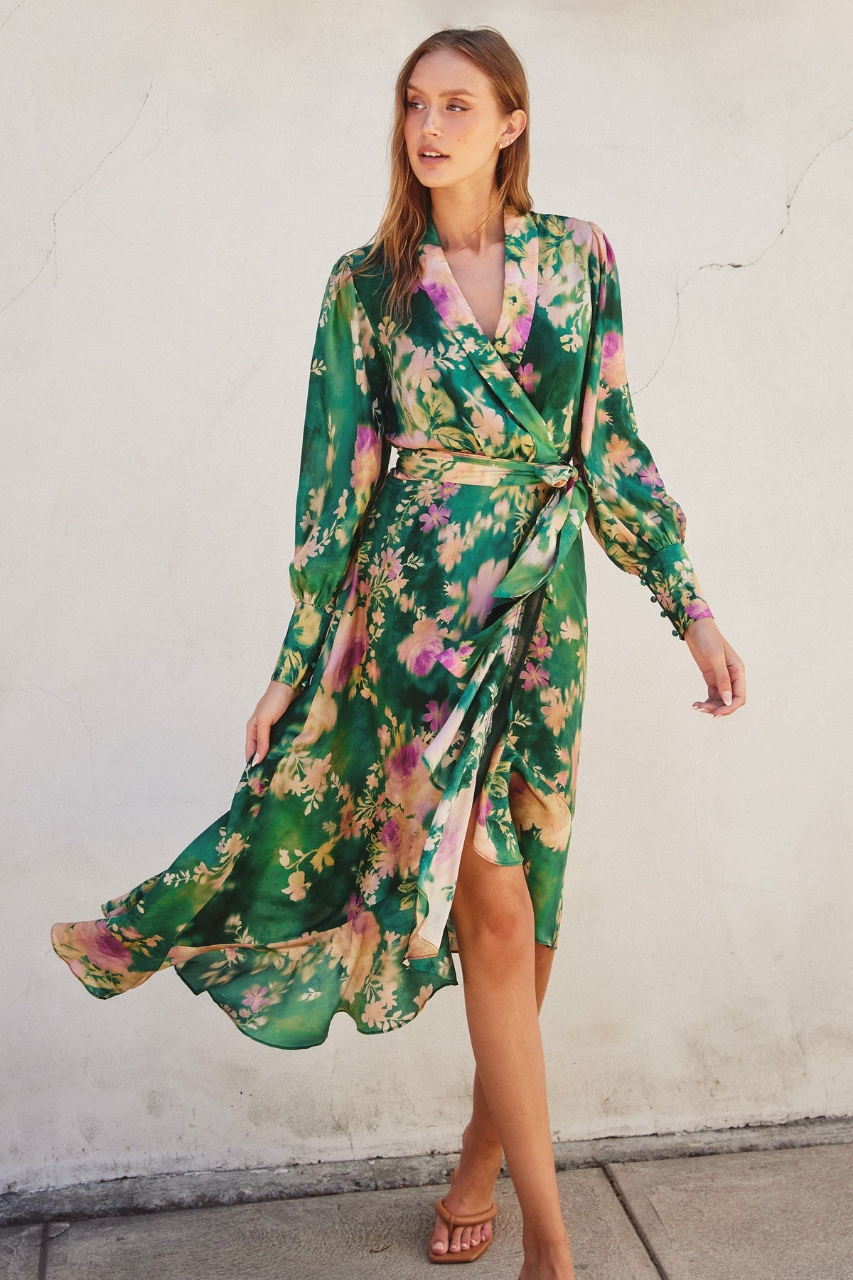 OLIVIA FLORAL WRAP DRESS