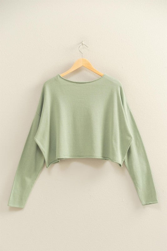 RIVER CROPPED KNIT SWEATER