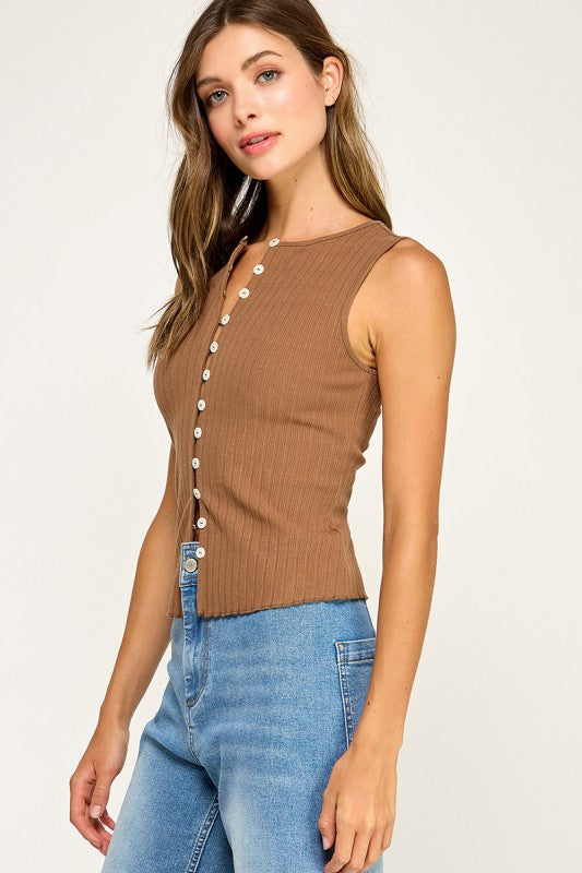 JALENA BUTTON DOWN TANK