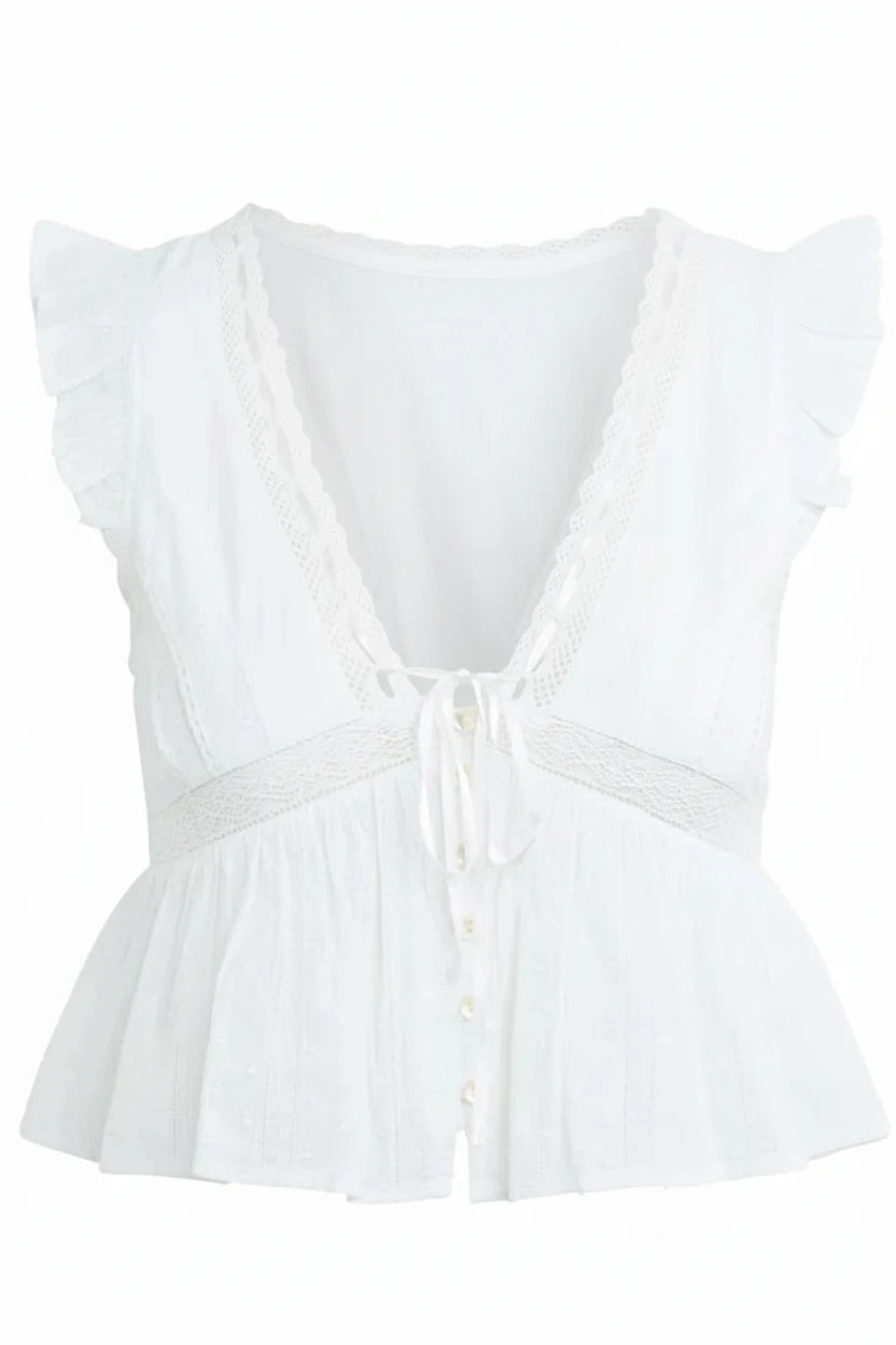 EMMA CROCHET TRIM TOP