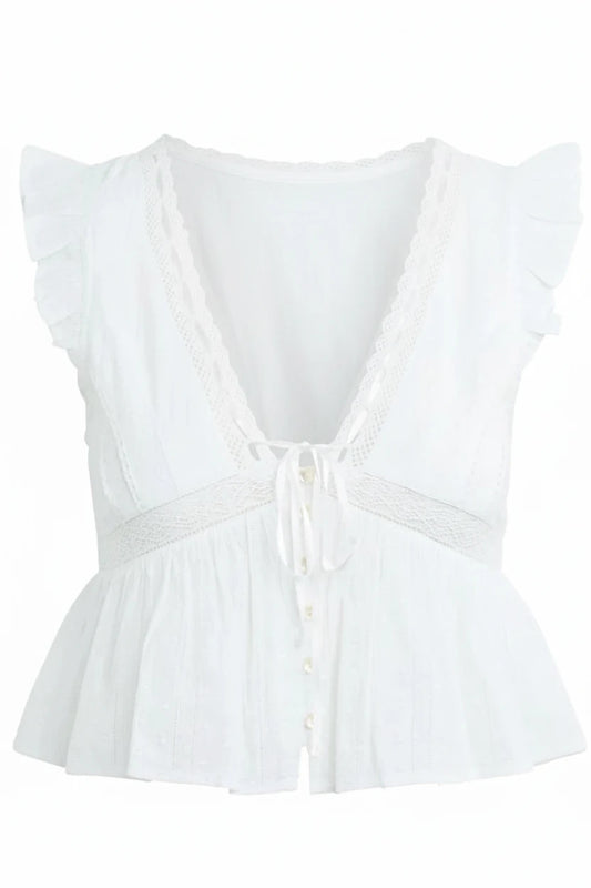 EMMA CROCHET TRIM TOP