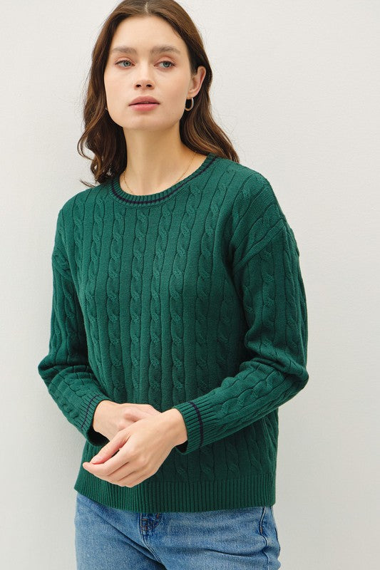 PATRICE CHUNKY CABLE KNIT SWEATER