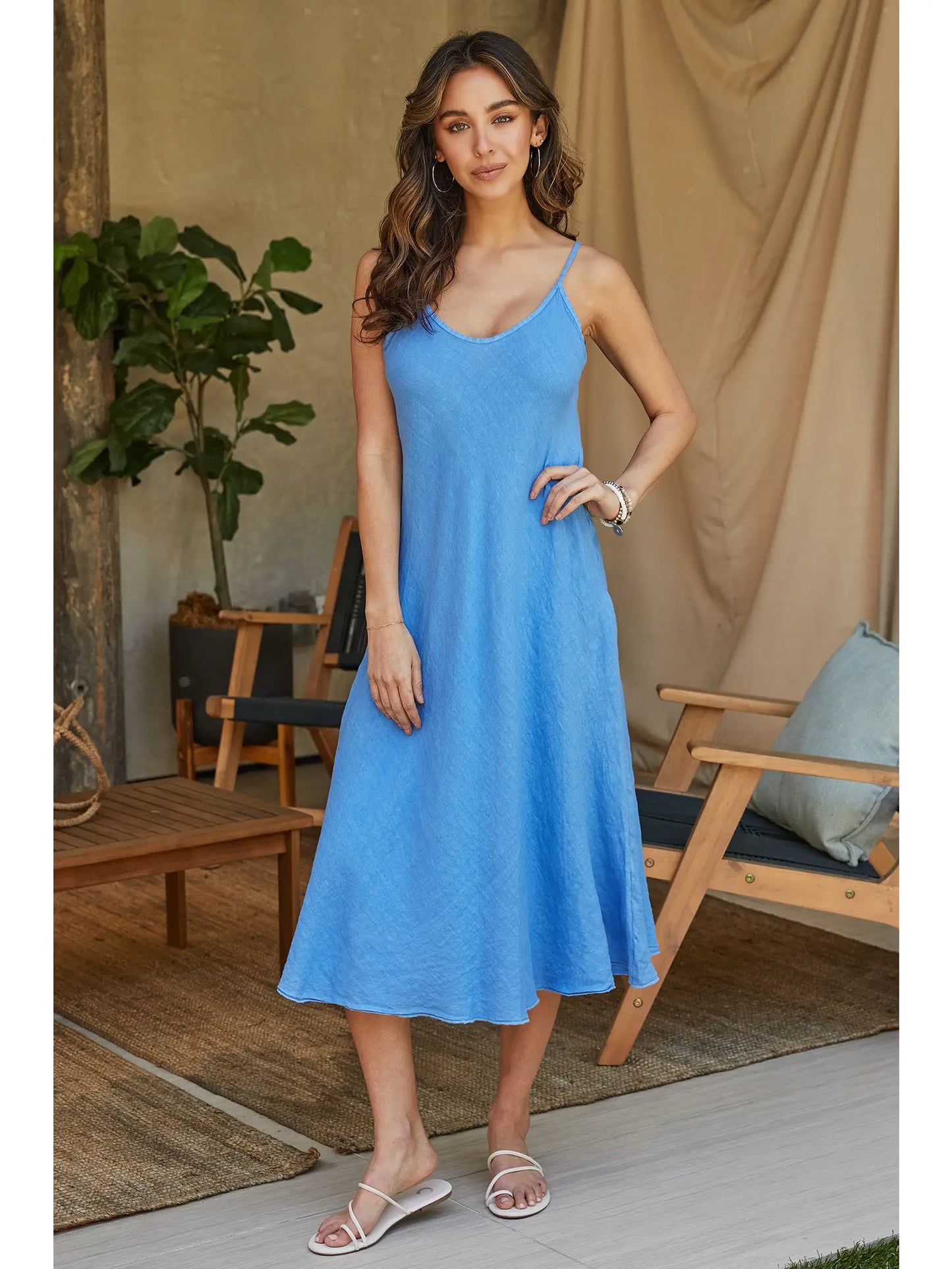 DELLA LINEN SLIP DRESS