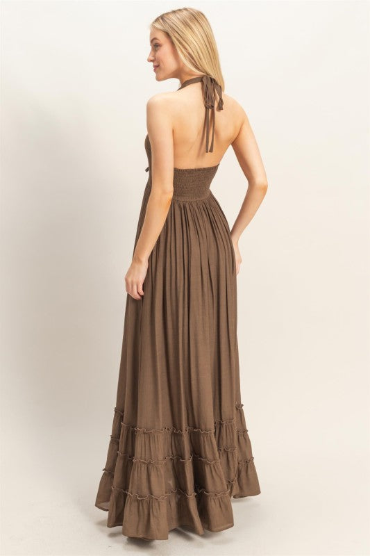 CRYSTAL HALTER DRESS