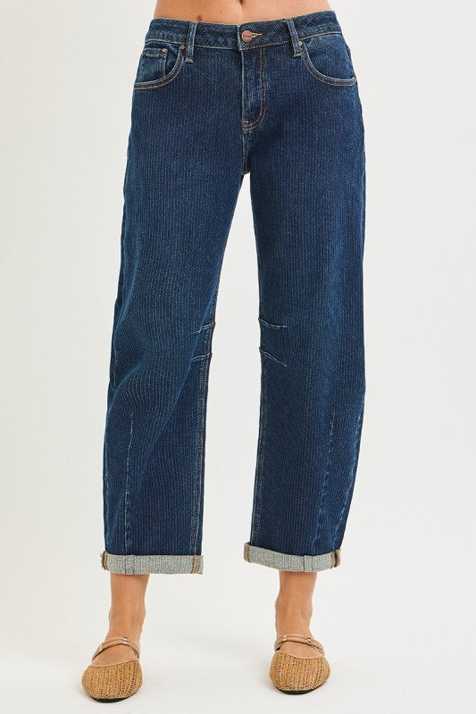 MARIANNA TEXTURED BARREL DENIM