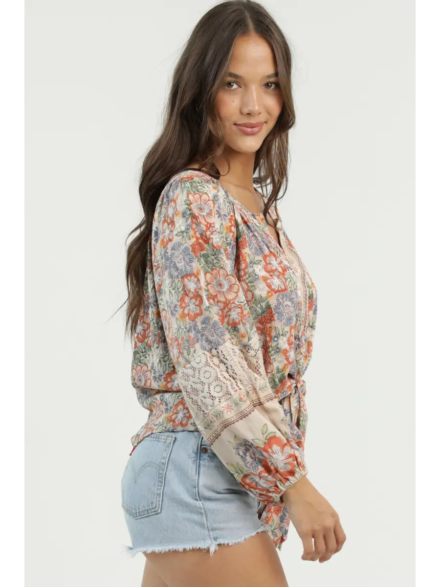 OPAL TIE FRONT CROCHET TOP