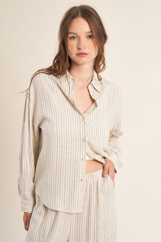 REIGN LUREX STRIPE SHIRT