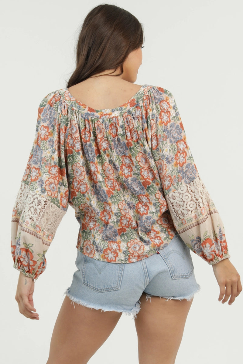 OPAL TIE FRONT CROCHET TOP