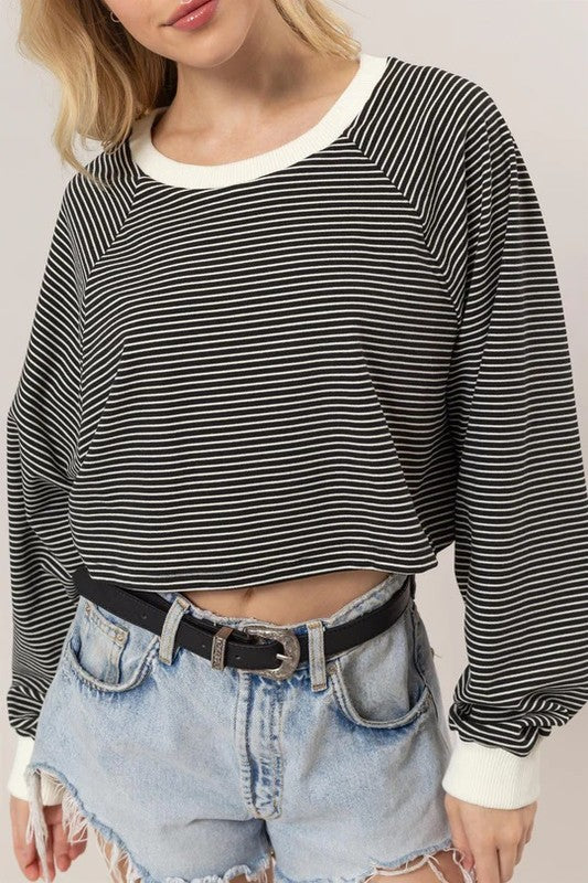 TIANA STRIPED CROP TOP