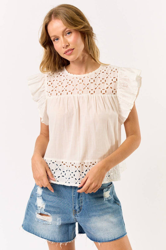 DEIDRA EYELET TOP