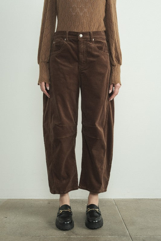 ELLA CORDUROY BARREL PANTS