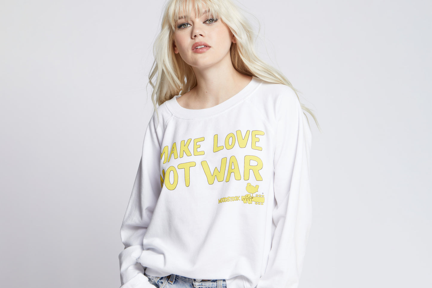 'MAKE LOVE NOT WAR' WOODSTOCK SWEATSHIRT