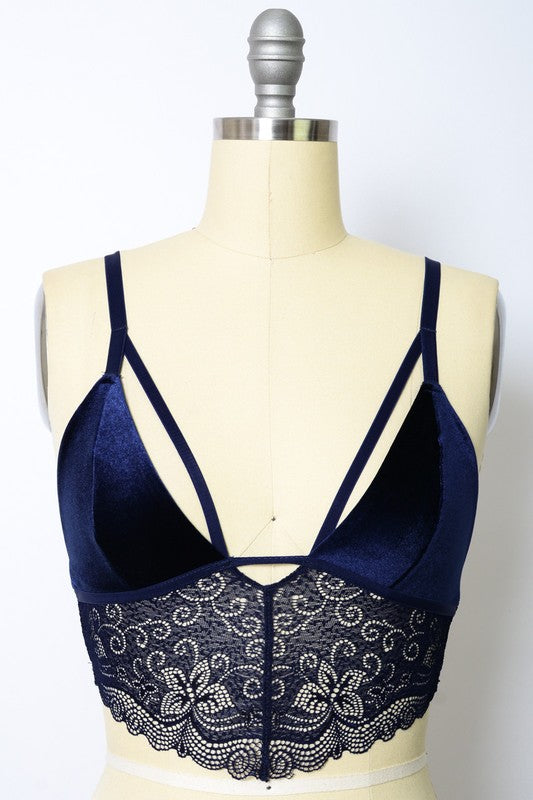 VELVET & LACE LONGLINE BRALETTE